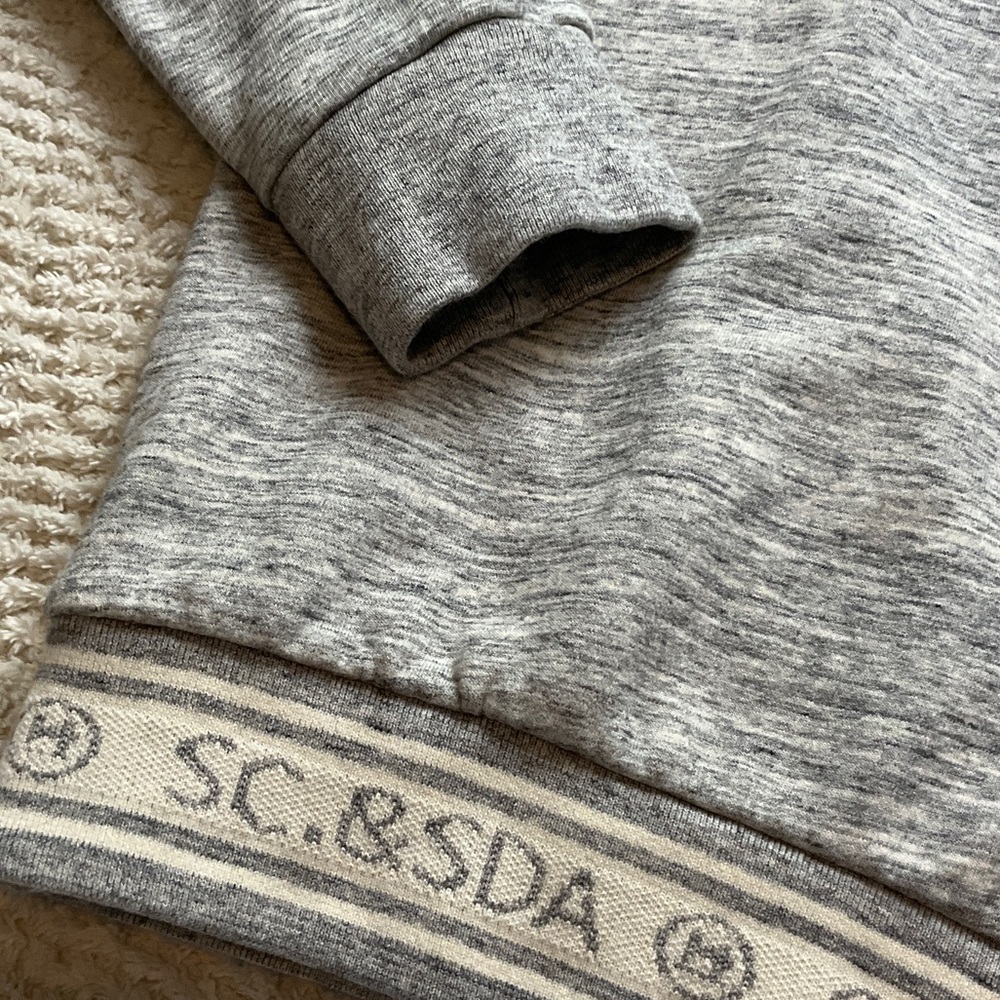 Scotch & Soda Light Heather Gray Pullover Hoodie with Patterned Lining Men’s L - Picture 3 of 16
